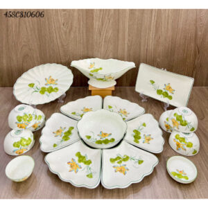 Bộ bát đĩa hoa mặt trời Bát Tràng